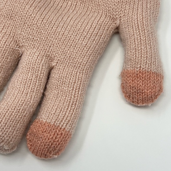 Pink Gloves Touchscreen Knit Ribbed Warm Winter Fuzzy Cuff Cozy Lined Glove Bow - Picture 11 of 17